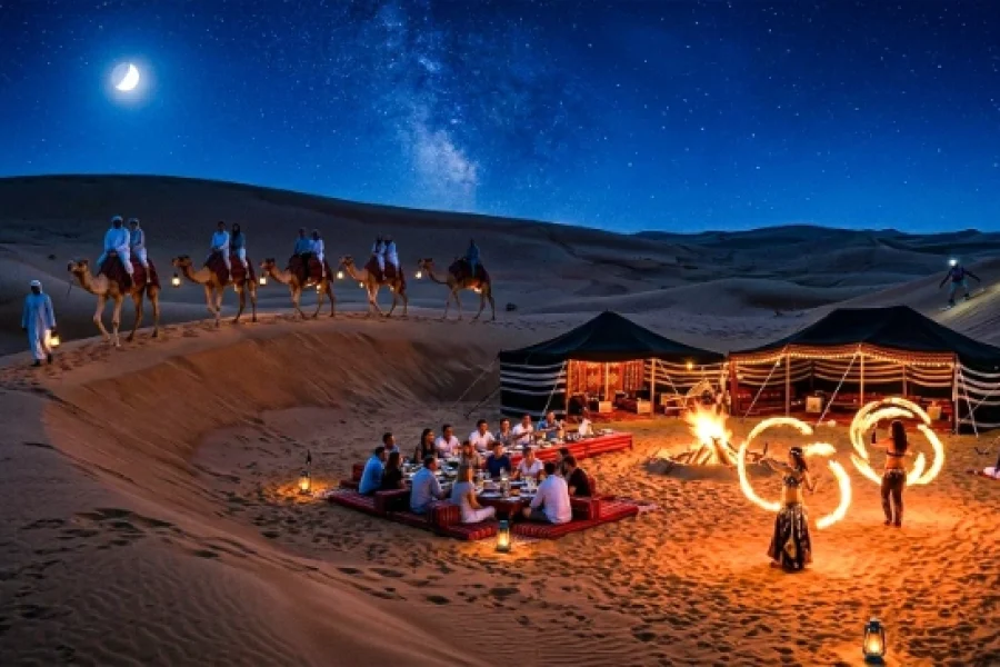 Dubai Desert Safari with BBQ Dinner, Camel Ride and Live Show